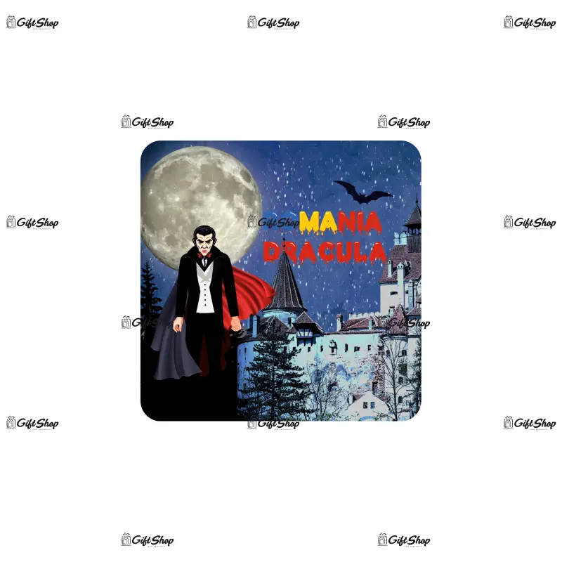 Dracula castelul bran, set 6 suporti coster din lemn, model a